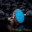 Turquoise Hand Made Simple Women Ring (Rose Gold Plated)