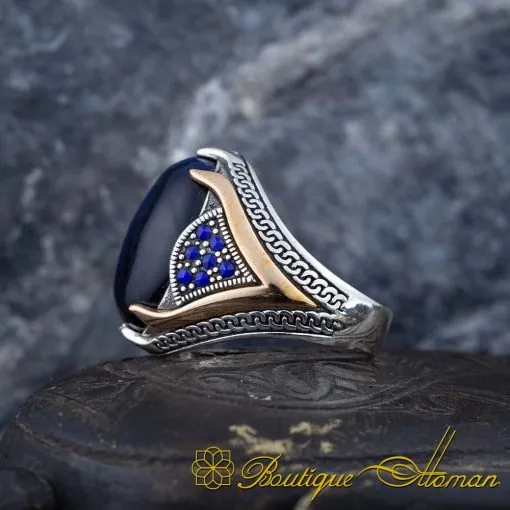 Royal Collection Blue Lapiz Silver Ring - Image 4