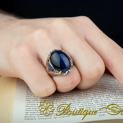 Royal Collection Blue Lapiz Silver Ring - Image 6