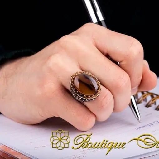 Royal Collection Rare Yemeni Aqeeq Silver Ring No:14 - Image 5