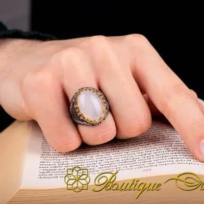 Royal Collection Rare Yemeni Aqeeq Silver Ring No:19 - Image 5