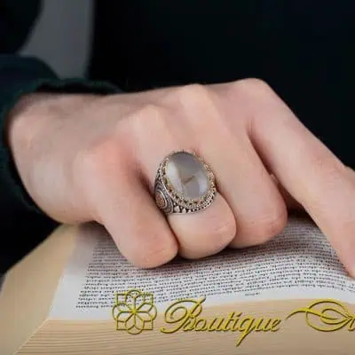 Royal Collection Rare Yemeni Aqeeq Silver Ring No:3 - Image 5