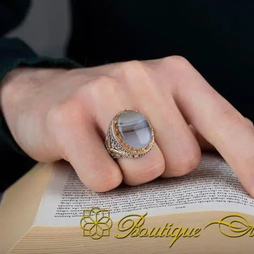 Royal Collection Rare Yemeni Aqeeq Silver Ring No:5 - Image 5