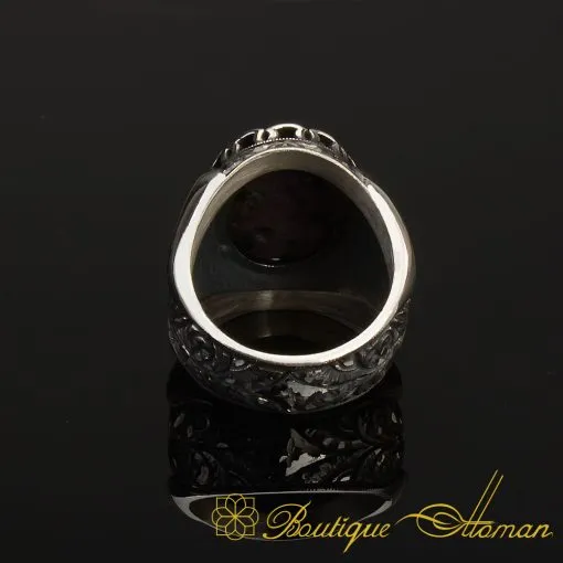Ruby Zoisite Silver Ring Handmade - Image 5