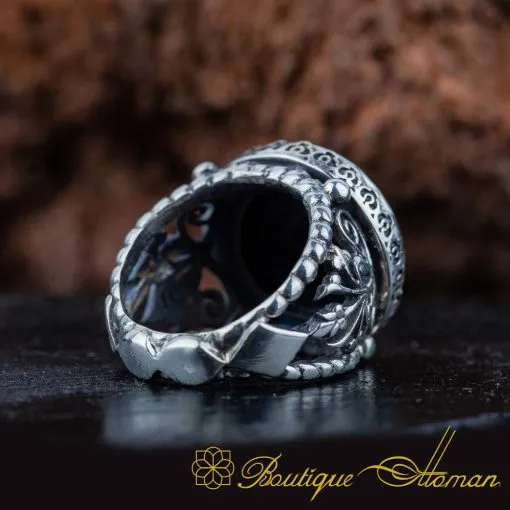 Seal Of Prophet Mohammad Black Aqeeq Ring - Image 4