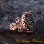 Seal Of Prophet Mohammad Black Aqeeq Handcraft Women Ring (Rose Gold Plated)