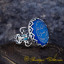 Seal Of Prophet Mohammad Blue Aqeeq Handcraft Women Ring