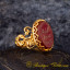 Seal Of Prophet Mohammad Red Yemeni Aqeeq Handcraft Women Ring (Gold Plated)