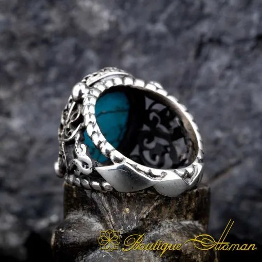 Seal Of Prophet Mohammad Turquoise Feroza Ring - Image 3