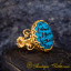 Seal Of Prophet Mohammad Turquoise Handcraft Women Ring (Gold Plated)