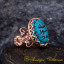 Seal Of Prophet Mohammad Turquoise Handcraft Women Ring (Rose Gold Plated)