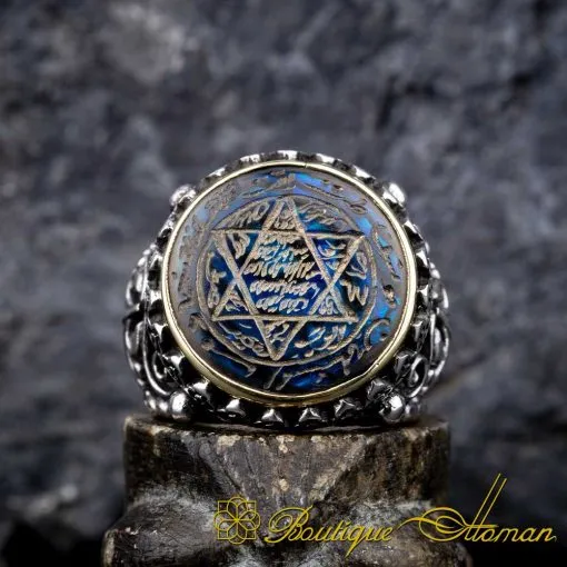 Alternative view of Seal Of Solomon Abalone Ring
