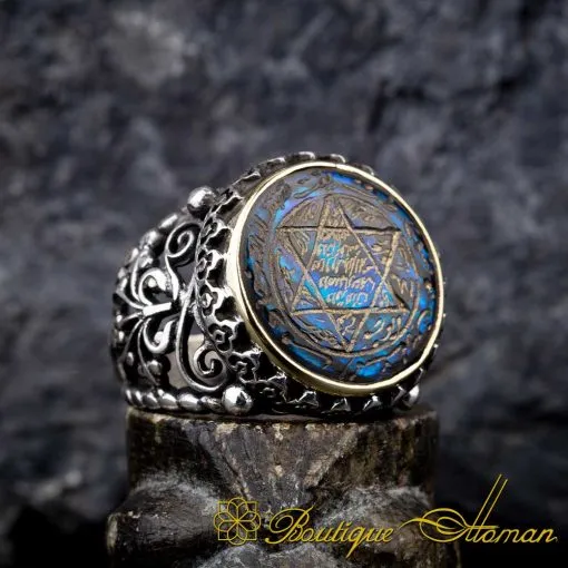 Seal Of Solomon Abalone Ring