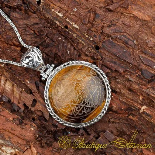 Seal Of Solomon Brown Tiger's Eye Pendant