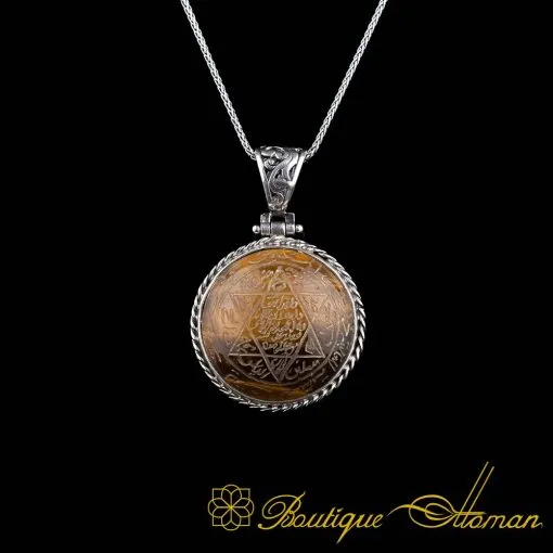 Alternative view of Seal Of Solomon Brown Tiger's Eye Pendant