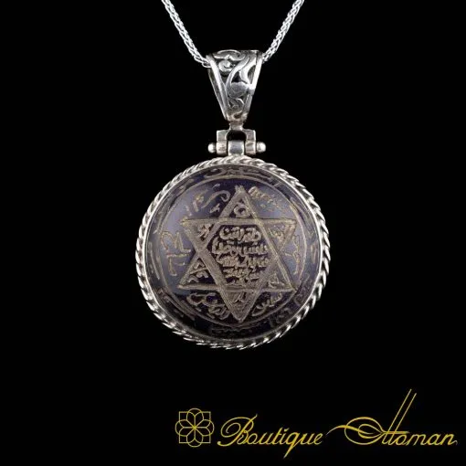 Alternative view of Seal Of Solomon Dark Blue Star Stone Pendant