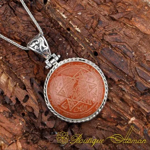 Seal Of Solomon Brown Star Stone Pendant