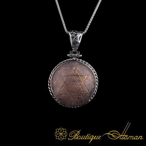 Alternative view of Seal Of Solomon Pink Rutilated Quartz Pendant