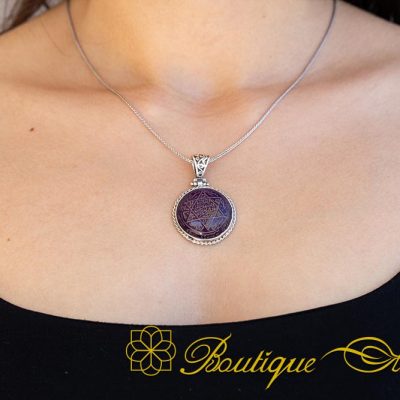 Seal Of Solomon Purple Lapis Lazuli Pendant - Image 5