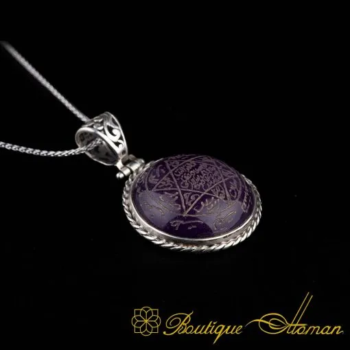 Seal Of Solomon Purple Lapis Lazuli Pendant - Image 4