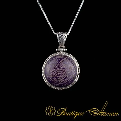 Alternative view of Seal Of Solomon Purple Lapis Lazuli Pendant