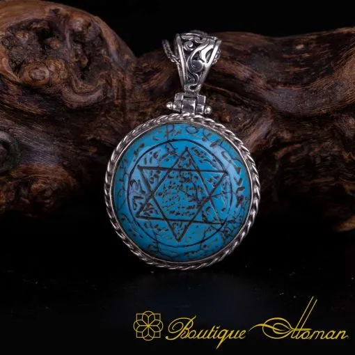 Seal Of Solomon Turquoise Feroza Pendant