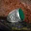 Selim Collection Green Aqeeq Handmade Ring