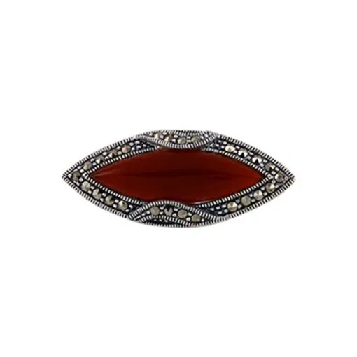 Silver Gemstone Brooch