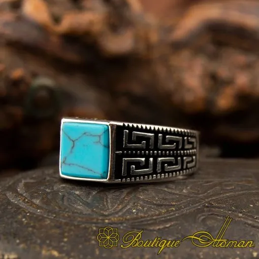 Small Square Turquoise Ring - Image 3