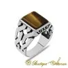 Square Modern Tiger’s Eye Men Ring