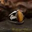 Classy Gentle Tiger’s Eye Men Ring With Tughra