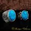 Turquoise Feroza Handmade Women & Men Couple Rings Set