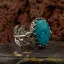 Turquoise Hand Made Women Flower Ring