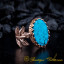 Turquoise Hand Made Women Flower Ring (Rose Gold Plated)