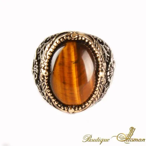 Tiger's Eye Classic Silver Ring - Image 3
