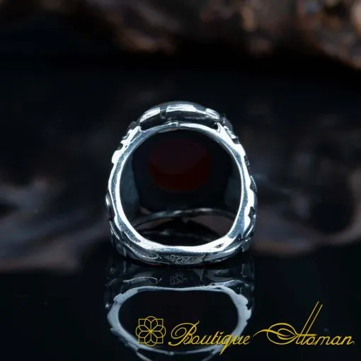 Walhamdulillah Red Yemeni Aqeeq Ring - Image 5