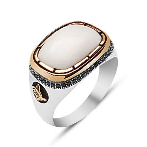 Ala Collection White Onyx Men Ring - Image 4