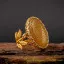 Yellow Aqeeq Ayat Al Kursi Women Ring (Gold)