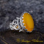 Yellow Aqeeq D Shape Handcraft Women Ring