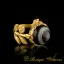 Sulemani Aqeeq Hand Made Women Flower Ring (Gold Plated)