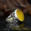 Yellow Aqeeq Filigree Women Ring
