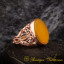 Yellow Aqeeq Filigree Women Ring (Rose Gold Plated)