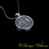 Seal of Solomon & Double Headed Eagle Engraved Silver Necklace