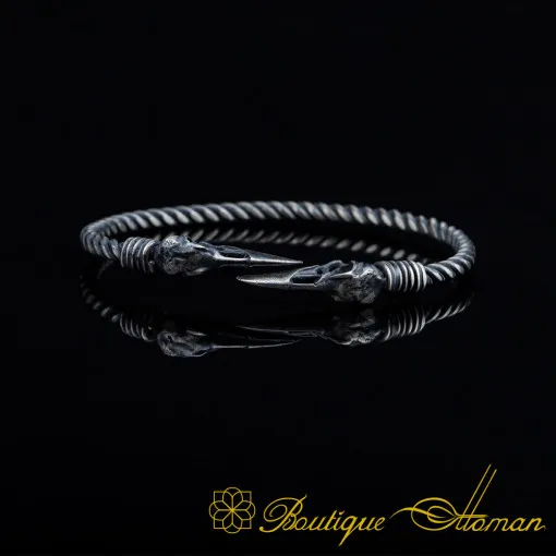 Beak Oxidized Silver Cuff Bracelet