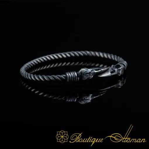 Beak Oxidized Silver Cuff Bracelet