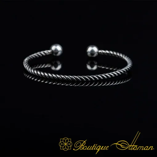 Twist Oxidized Silver Cuff Bracelet