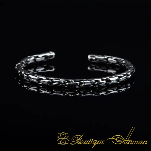 Elegant Cuban Silver Cuff Bracelet No:7