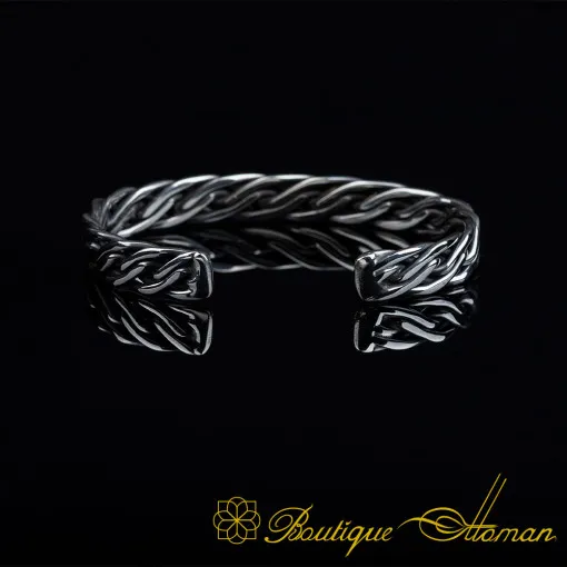 Elegant Cuban Silver Cuff Bracelet No:4