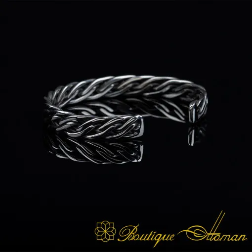 Elegant Cuban Silver Cuff Bracelet No:4