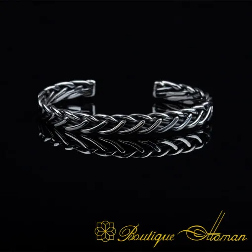Elegant Cuban Silver Cuff Bracelet No:3